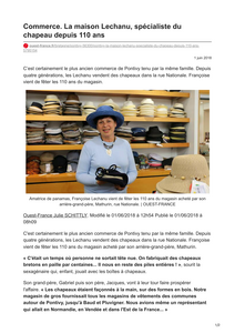 ouest-france La maison Lechanu specialiste du chapeau depuis 110 ans