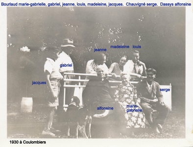 1930 Coulombiers Bourlaud jacques louis marie-gabrielle  Chauvigne germaine serge Dassys clementine