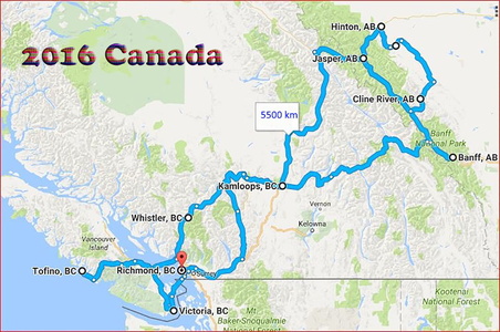 Notre itinéraire complet au Canada en 2016