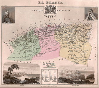 Carte Afrique française - Algérie 1861