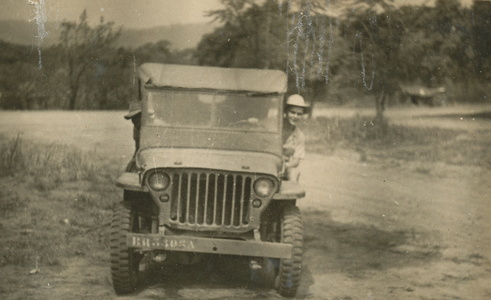 La Jeep de Daniel sur le chantier en Oubangui Chari en 1950