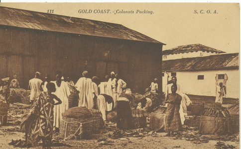 Gold Coast 1924 : l'emballage des noix de cola