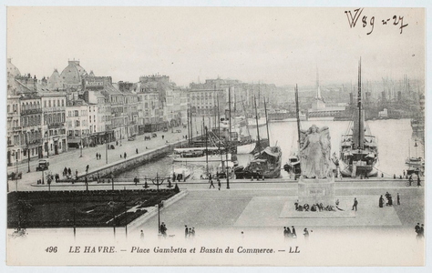 Le Havre - Place Gambetta et bassin du Commerce