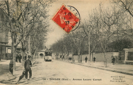 Le tram avenue Lazare Carnot, Toulon