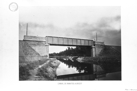 Pont-rail sur le canal de Nantes à Brest - Photos pour Ouvrages d'Art, édition École des Ponts-et-Chaussées 1886